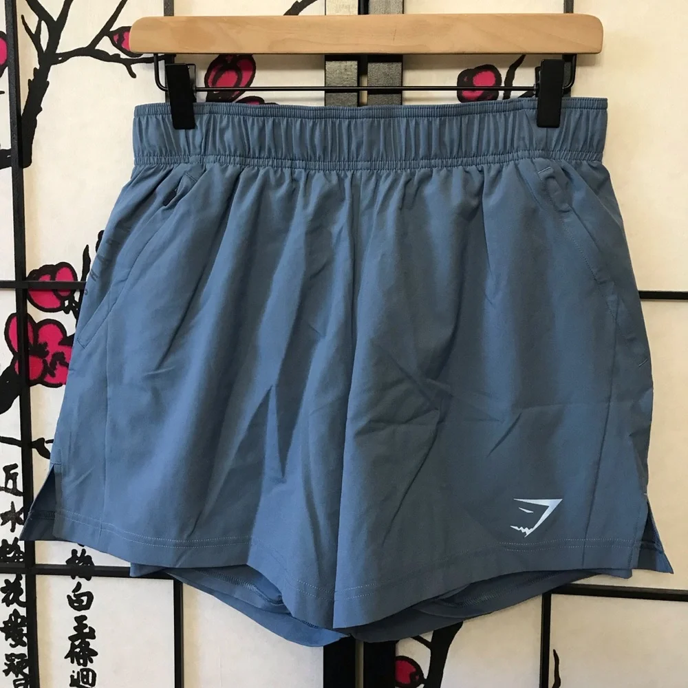 🏇Gymshark Sport 5” 2 In 1 Built In short , Blue Elastic Waist Shorts
